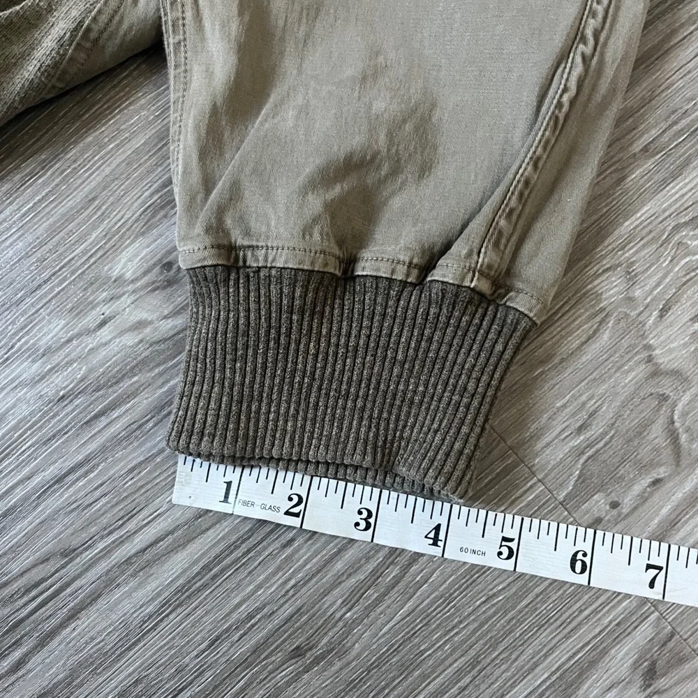 James Perse Mens Mixed Media Joggers Olive Drab Cotton Lyocell Size 3 WHU1677